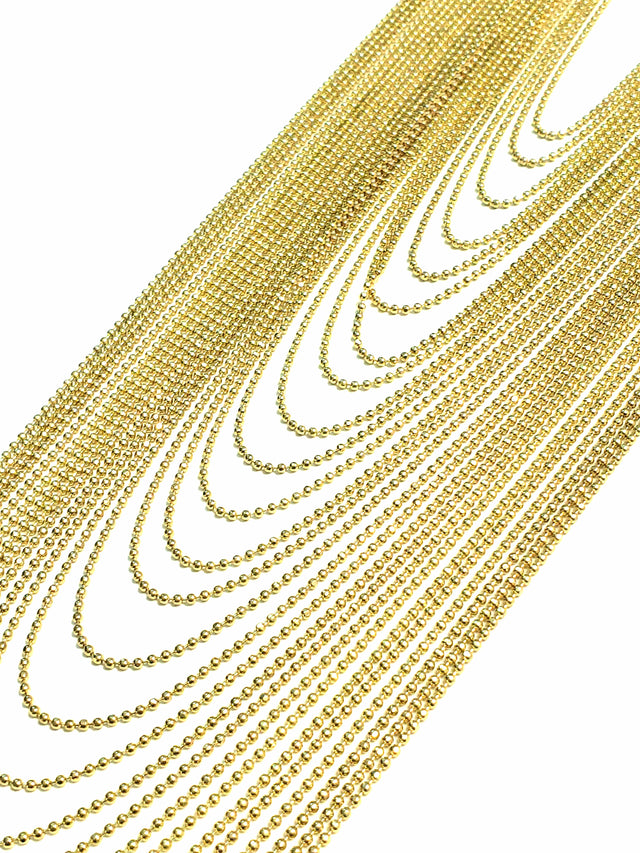 Multi-Layer Ball Chain Necklace in Gold