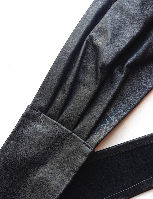 Black Leather Kimono Belt
