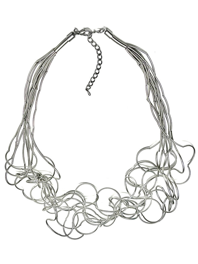 Curly Mat Silver Sculpted Necklace