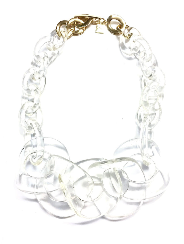 Oversized Necklace in Clear Resin