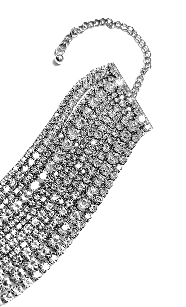 Rhinestone Choker in Silver