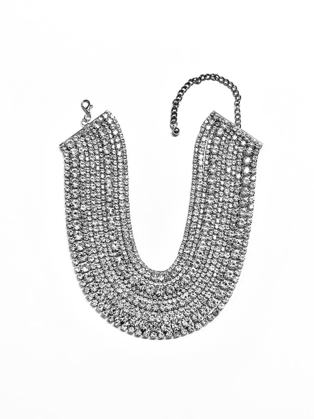 Rhinestone Choker in Silver