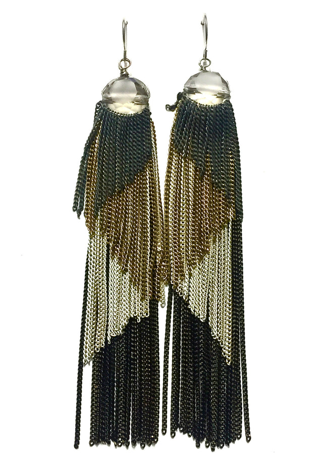 Multi Colour Metal Dangling Earrings