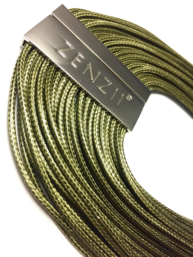 Multi-Strand Layered Collar Necklace in Olive