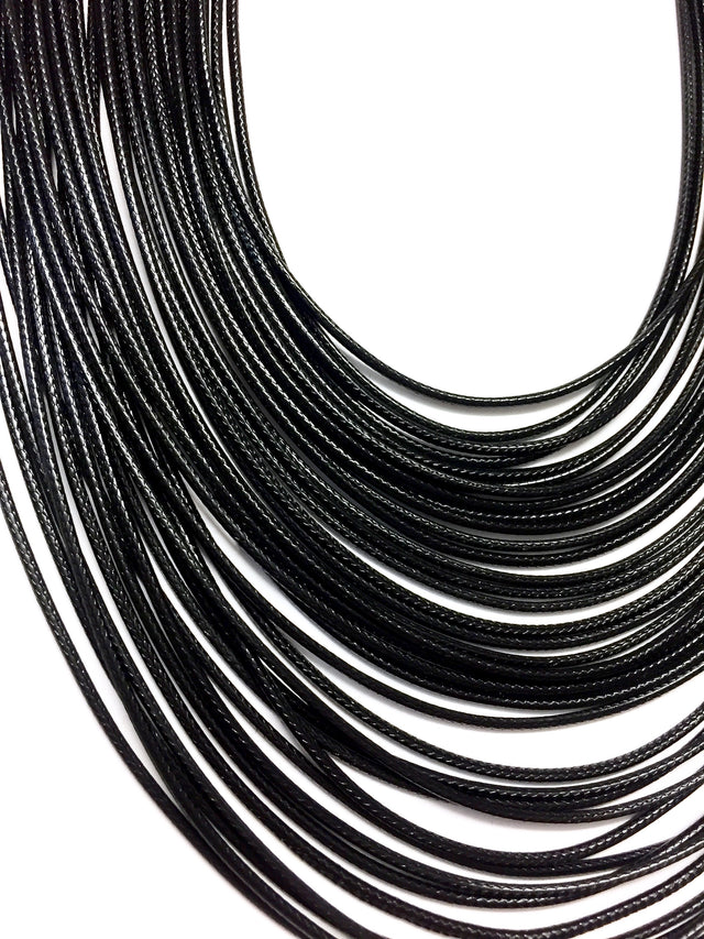 Multi-Strand Layered Collar Necklace in Black