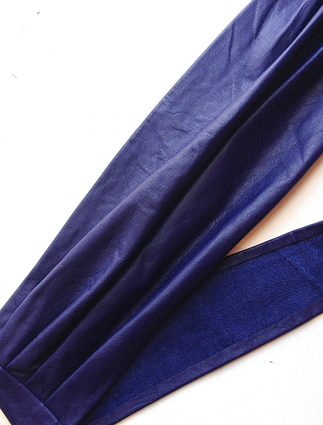 Blue Leather Kimono Belt