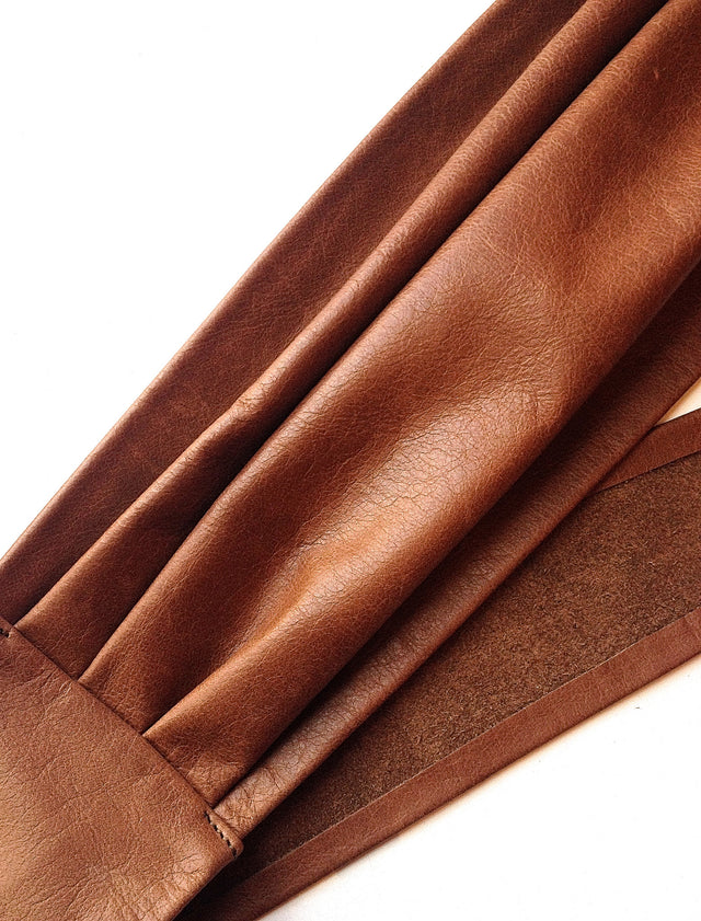 Brown Leather Kimono Belt