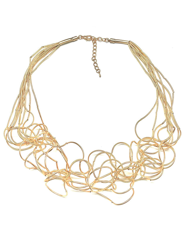 Curly Mat Gold Sculpted Necklace